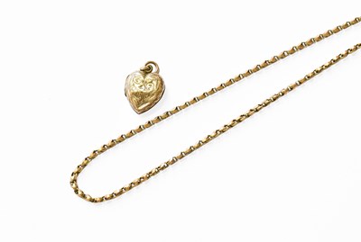 Lot 150 - A Locket on Chain, the heart shaped locket on...