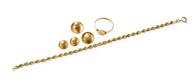 Lot 52 - A 9 Carat Gold Rope Twist Bracelet, length...