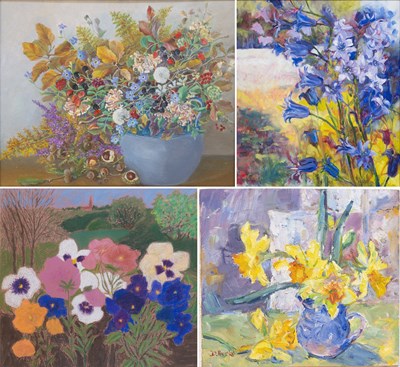 Lot 1149 - A Collection of Still Lifes of Flowers,...