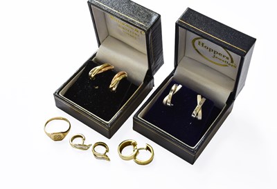 Lot 127 - Four Pairs of Earrings, of varying design, all...