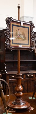 Lot 1292 - A Victorian Mahogany Pole Screen, with...