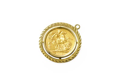 Lot 53 - A Sovereign Pendant, dated 1912, in a loose...