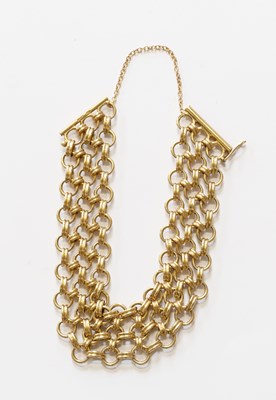 Lot 67 - A 9 Carat Gold Fancy Link Bracelet, length 19cm