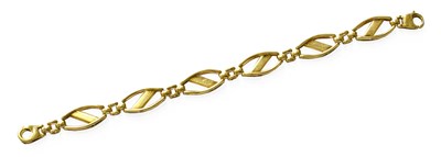 Lot 62 - A 9 Carat Gold Fancy Link Bracelet, length 17.0cm