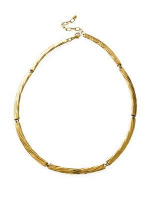 Lot 58 - A 9 Carat Gold Necklace, seven curved plain...