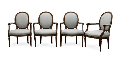 Lot 532 - A Set of Four Louis XVI-Style Fruitwood or...