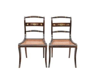 Lot 113 - A Set of Twelve Regency Stained Beech and Gilt...
