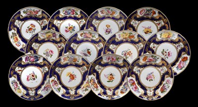 Lot 975 - A Set of Twelve Derby Porcelain Dinner Plates,...