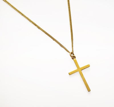 Lot 115 - A 9 Carat Gold Cross Pendant on Chain, the...