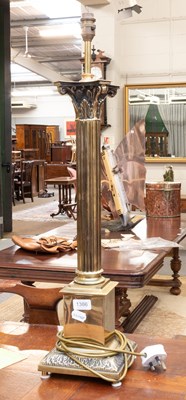 Lot 1386 - A Brass Table Lamp of Large Proportions,...