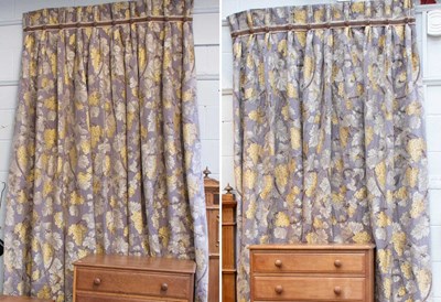 Lot 1042 - A Pair of Curtains, decorated with grape vines,...