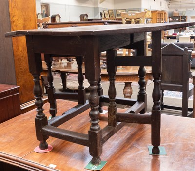 Lot 1230 - An 18th Century Oak Gateleg Table, 118cm by...