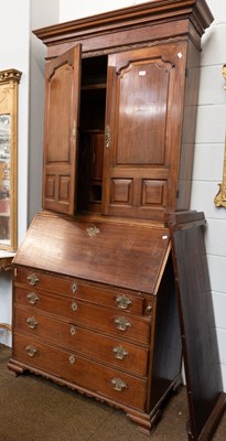 Lot 1311 - A George III Mahogany Bureau Bookcase, circa...