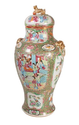 Lot 60 - A Cantonese Porcelain Vase and Cover, mid-19th...