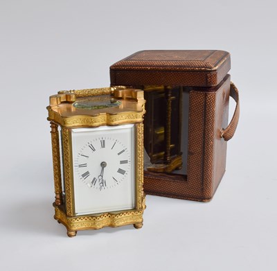 Lot 207 - A French Brass Striking Carriage Clock, circa...