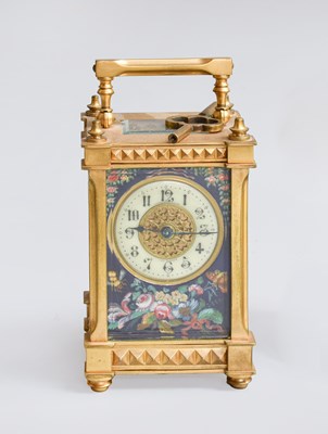 Lot 204 - A French Brass Carriage Timepiece with a...