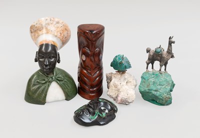 Lot 332 - An African Verdite Bust of a Tribeswoman,...
