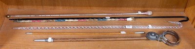 Lot 212 - Four Victorian Glass Walking Walking Sticks,...