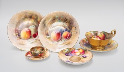 Lot 285 - A Royal Worcester Porcelain Cup and Saucer, by...