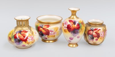 Lot 333 - A Royal Worcester Porcelain Vase, by Kitty...