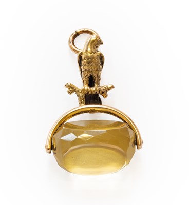 Lot 50 - A Citrine Swivel Fob, with an eagle surmount,...