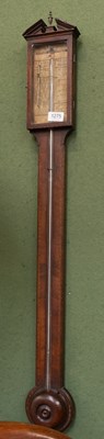 Lot 1275 - A Mahogany Stick Barometer, circa 1810, case...