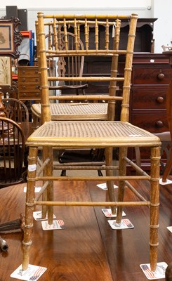 Lot 1283 - A Set of Four Gilt Faux Bamboo Aesthetic...