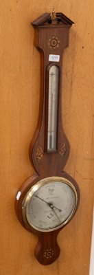 Lot 1277 - A Mahogany Inlaid Wheel Barometer, signed C...