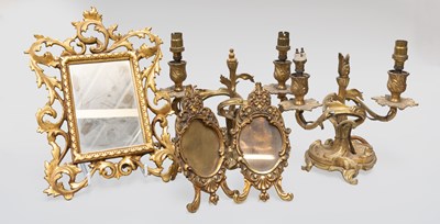 Lot 299 - A Pair of Gilt Bronze Neo-Rococo Twin-Light...