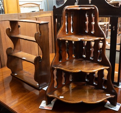 Lot 1224 - Three Various Mahogany Hanging Shelves,...