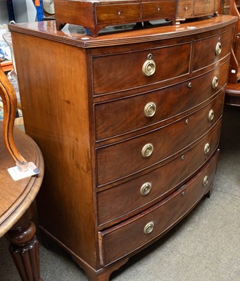 Lot 1228 - A George III Mahogany Bow-Front Five Height...