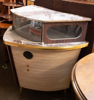 Lot 1223 - A Mid 20th Century Novelty Ship Form Bar, with...