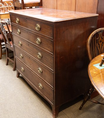 Lot 1294 - A George III String Inlaid Mahogany Chest of...