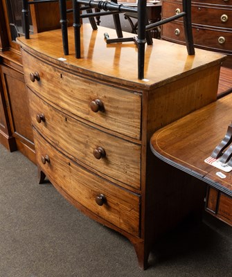Lot 1236 - A George III Bow Front Three Height Chest of...