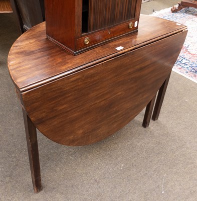 Lot 1239 - A George III Mahogany Drop Leaf Demi-Lune...