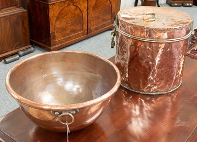 Lot 363 - A Copper 'Cul de Poule', 37cm dia.; together...