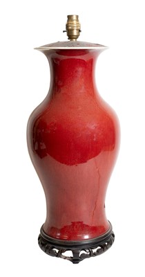 Lot 56 - A Chinese Sang de Boeuf Glazed Porcelain Vase,...