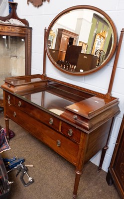 Lot 1301 - An Edwardian Mahogany Mirrored Dressing Table,...