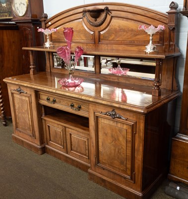 Lot 1203 - A Late Victorian Walnut Sideboard, the...