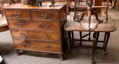 Lot 1243 - A George III Crossbanded Mahogany Five Drawer...