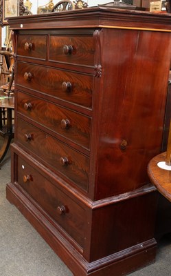 Lot 1291 - A Victorian Flame Mahogany Five Height Chest...