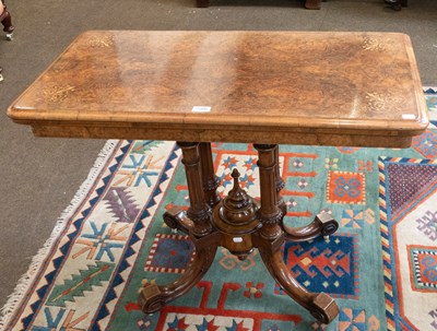 Lot 1266 - A Victorian Satinwood Inlaid Burr Walnut Fold...
