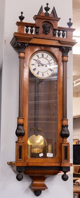 Lot 1273 - A Vienna Type Double Weight Driven Wall Clock,...