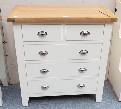 Lot 1341 - Modern Cream Painted Four Height Straight...