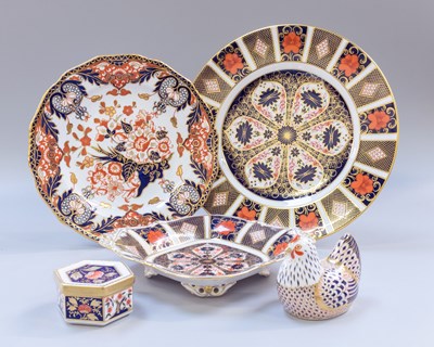 Lot 339 - Royal Crown Derby Imari, comprising two plates,...