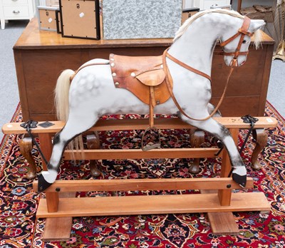 Lot 1344 - A Dapple Grey Painted Rocking Horse, on...