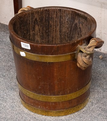 Lot 1322 - A Near Pair of Coopered Peat Buckets, one with...