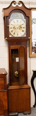 Lot 1324 - An Oak and Mahogany Eight Day Painted Dial...