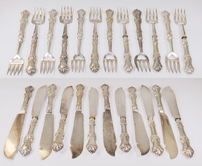 Lot 56 - A Set of Twelve Victorian Silver Fish Eaters,...