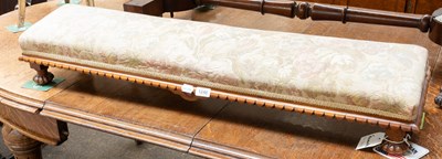 Lot 1248 - A Victorian Walnut Long Footstool, bearing...